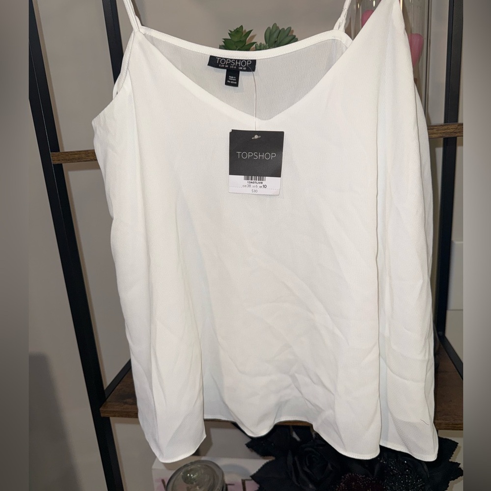 🟠🟠Topshop White Sleeveless Blouse